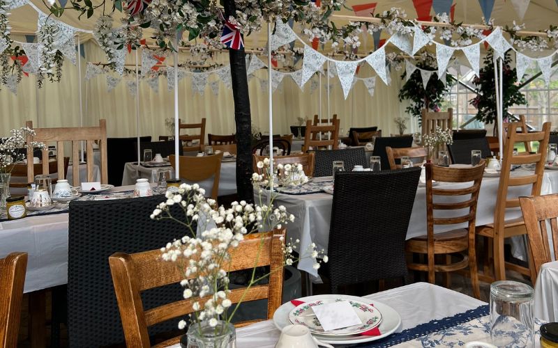 Coronation Tea in the Secret Garden Marquee