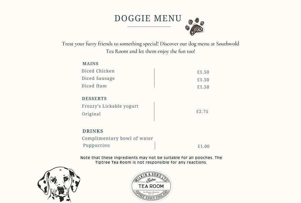 Southwold Doggie Menu