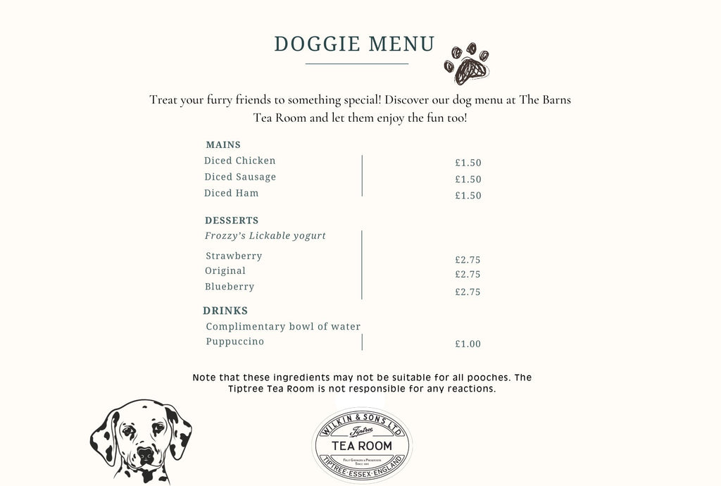 The Barns Doggie Menu